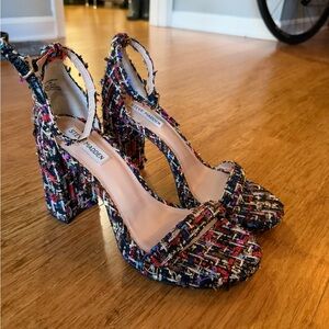 Steve Madden Colorful Tweed Block Heels